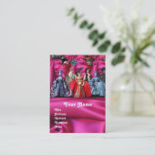 ANTIEK ITALIAANSE POPPETS MASKERADE-MASKEREN, KOST VISITEKAARTJE (Staand voorkant)