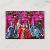ANTIEK ITALIAANSE POPPETS MASKERADE-MASKEREN, KOST VISITEKAARTJE (Achterkant)
