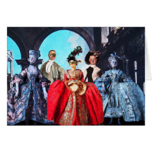 ANTIEK ITALIAANSE POPPETS MASKERADE MASKES COSTUUM