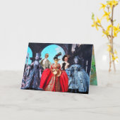 ANTIEK ITALIAANSE POPPETS MASKERADE MASKES COSTUUM KAART (Gele Bloem)