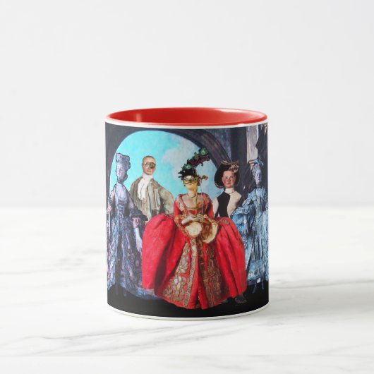 ANTIEK ITALIAANSE POPPETS MASKERADE MASKES COSTUUM MOK (Midden)