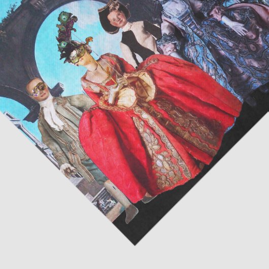 ANTIEK ITALIAANSE PUPPETS, MASKERADE MASKS TISSUEPAPIER (Detail)