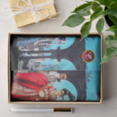 ANTIEK ITALIAANSE PUPPETS, MASKERADE MASKS TISSUEPAPIER (Geschenk)