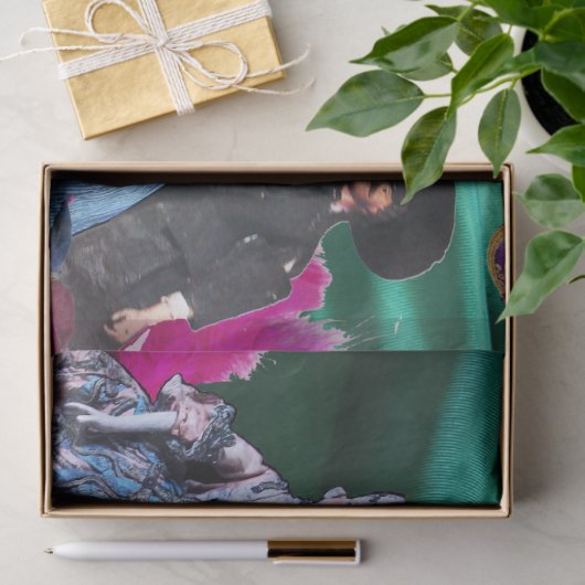 ANTIEK ITALIAANSE PUPPETS, MASKERADE PARTIJEN TISSUEPAPIER (Geschenk)