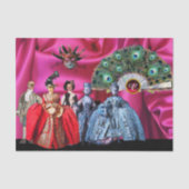 ANTIEK ITALIAANSE PUPPETS, MASKERADE PARTIJEN TISSUEPAPIER (Voorkant)