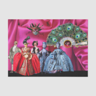 ANTIEK ITALIAANSE PUPPETS, MASKERADE PARTIJEN TISSUEPAPIER