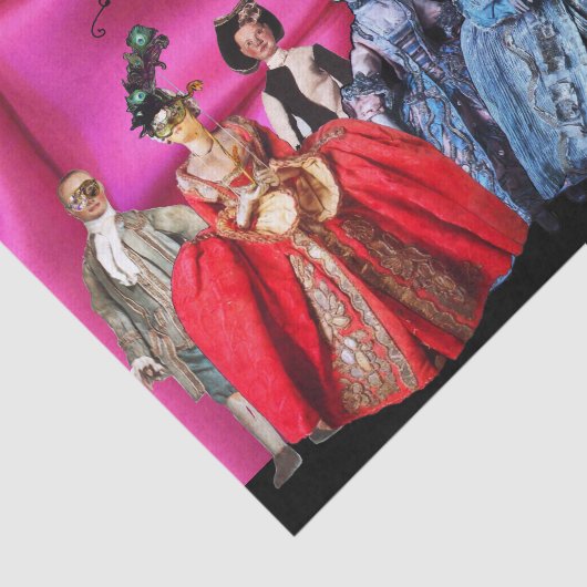 ANTIEK ITALIAANSE PUPPETS, MASKERADE PARTIJEN TISSUEPAPIER (Detail)