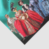 ANTIEK ITALIAANSE PUPPETS, MASKERADE PARTIJEN TISSUEPAPIER (Detail)