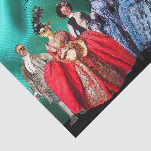 ANTIEK ITALIAANSE PUPPETS, MASKERADE PARTIJEN TISSUEPAPIER (Detail)