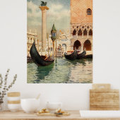  Antiek Italië Venice Gondola Shrine Poster (Keuken)