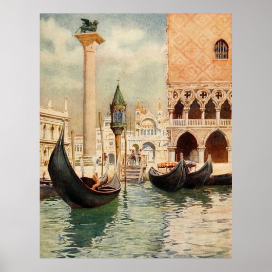  Antiek Italië Venice Gondola Shrine Poster (Voorkant)