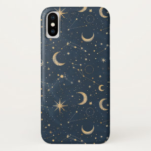 Antiek Ivoor Hemelkaart Maan Ster Mapa Navy Case-Mate iPhone Case
