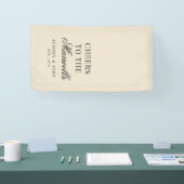 Antiek Ivoor Zwart Proost Script Bruiloft Spandoek (Beurs)