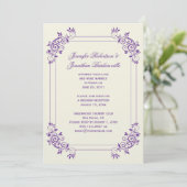 Antiek Ivoorkleurig met Paarse Strepen na de Bruil Kaart (Staand voorkant)