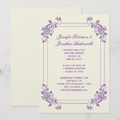 Antiek Ivoorkleurig met Paarse Strepen na de Bruil Kaart (Voorkant / Achterkant)