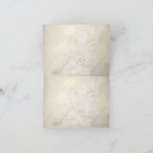 Antiek ivoren bloesems condoleancekaart kaart (Binnen)