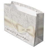 Antiek Ivory Floral Wedding Gift Bag Large Cadeautasje (Achterkant Gekanteld)