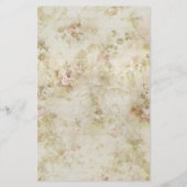 Antiek Ivory Lace Floral Wedding Menu Stationery (Achterkant)