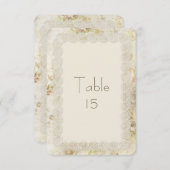 Antiek Ivory Lace Floral Wedding Table Numbers Kaart (Voorkant / Achterkant)