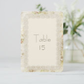 Antiek Ivory Lace Floral Wedding Table Numbers Kaart (Staand voorkant)