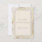 Antiek Ivory Lace Floral Wedding Table Numbers Kaart (Achterkant)