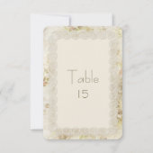 Antiek Ivory Lace Floral Wedding Table Numbers Kaart (Voorkant)