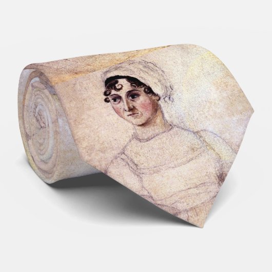 Antiek Jane Austen Portrait Stropdas (Opgerold)