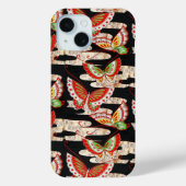 ANTIEK JAPANESE BUTTERFLIES Rood Zwart wit Case-Mate iPhone Case (Achterkant)