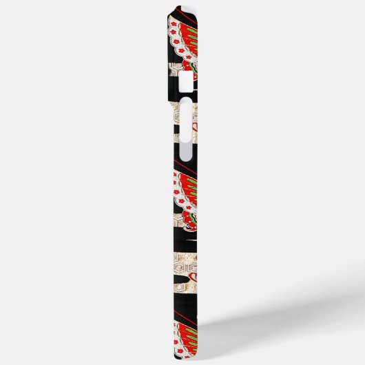 ANTIEK JAPANESE BUTTERFLIES Rood Zwart wit Case-Mate iPhone Case (Achterkant / Links)