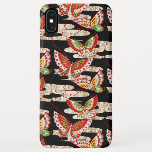 ANTIEK JAPANESE BUTTERFLIES Rood Zwart wit Case-Mate iPhone Case (Achterkant)