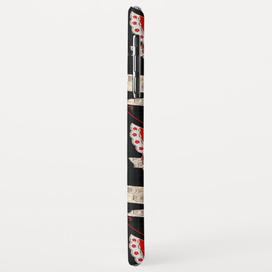 ANTIEK JAPANESE BUTTERFLIES Rood Zwart wit Case-Mate iPhone Case (Achterkant/links)