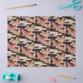 ANTIEK JAPANESE BUTTERFLIES Rood Zwart wit Tissuepapier (Craft)