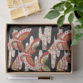 ANTIEK JAPANESE BUTTERFLIES Rood Zwart wit Tissuepapier (Geschenk)