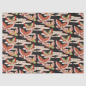 ANTIEK JAPANESE BUTTERFLIES Rood Zwart wit Tissuepapier (Voorkant)