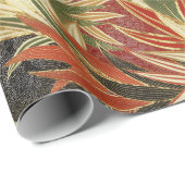 ANTIEK JAPANESE STROMEN Rode groene zwarte Floral Cadeaupapier (Rol Hoek)