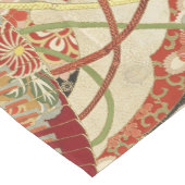 ANTIEK JAPANESE STROMEN Rode groene zwarte Floral Medium Tafelloper (Hoek)