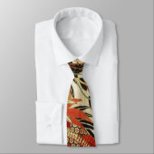 ANTIEK JAPANESE STROMEN Rode groene zwarte Floral  Stropdas (Gebonden)