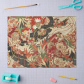 ANTIEK JAPANESE STROMEN Rode groene zwarte Floral Tissuepapier (Craft)