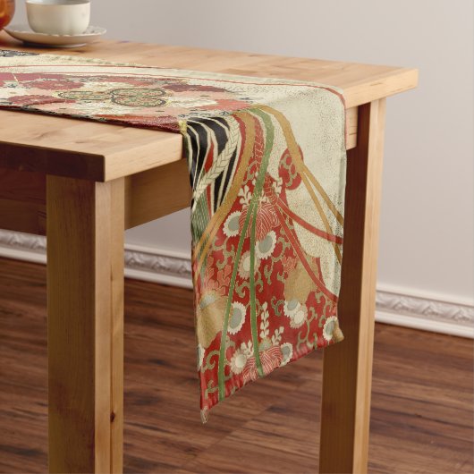 ANTIEK JAPANESE STROMEN Rood-groen Lange Tafelloper (Voorbeeld)