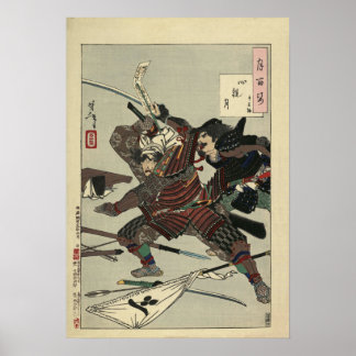 Antiek Japanners afdrukken #15 Samurai Dueling Poster