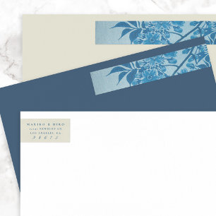 Antiek Japans blauw Cherry Blossom Adres