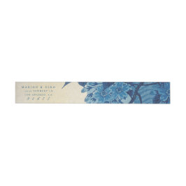 Antiek Japans blauw Cherry Blossom Adreslabel Wikkel