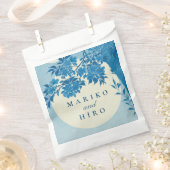 Antiek Japans blauw Cherry Blossom Bedankzakje (Geknipt)