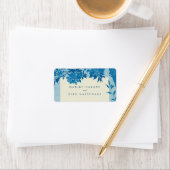 Antiek Japans blauw Cherry Blossom Etiket (Insitu)