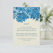 Antiek Japans blauw Cherry Blossom Informatiekaartje (Staand voorkant)