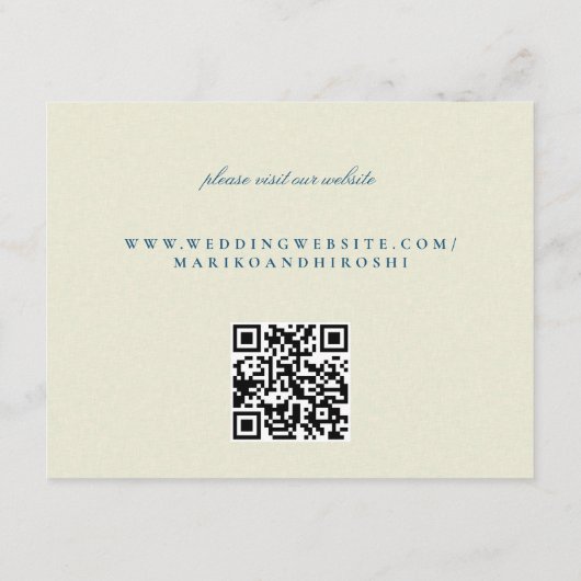 Antiek Japans blauw Cherry Blossom Informatiekaartje (Achterkant)