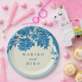 Antiek Japans blauw Cherry Blossom Papieren Bordje (Feest)