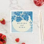 Antiek Japans blauw Cherry Blossom Servet (Insitu)