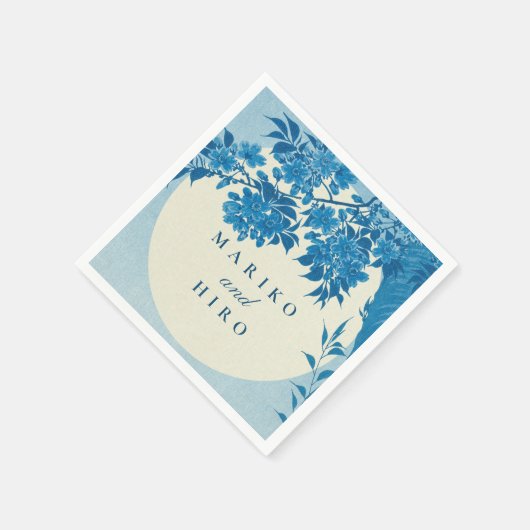 Antiek Japans blauw Cherry Blossom Servet (Hoek)