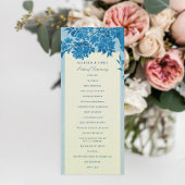 Antiek Japans blauw Cherry Blossom Wedding Programmakaart